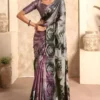 Lavender Mist Satin Silk Saree