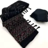 Faux Georgette Foil Print Saree - Black