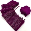 Faux Georgette Foil Print Saree - Wine