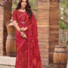 Printed Crepe Saree - Red